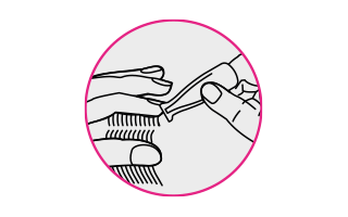 Ein Icon, das zeigt, wie Frontline Tri-Act auf die Haut des Hundes aufgetropft 