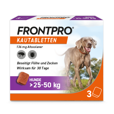 FRONTPRO Kautablette Hunde gegen Zecken und Flöhe_25-50kg_Packung.png