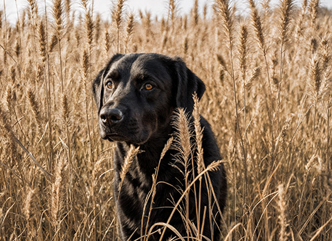 Hund im Grannenfeld: vor allem Nase, Maul, Augen und Ohren können betroffen sein.